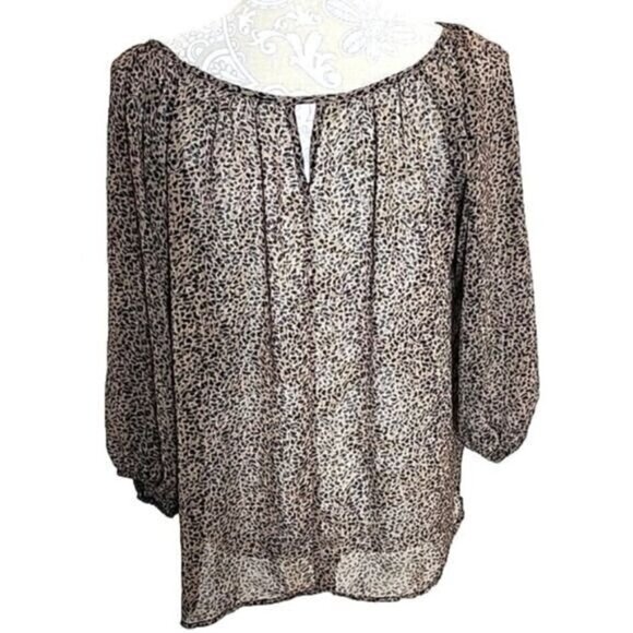 Miami sheer cheetah 3/4 sleeve top, Medium - Picture 3 of 7